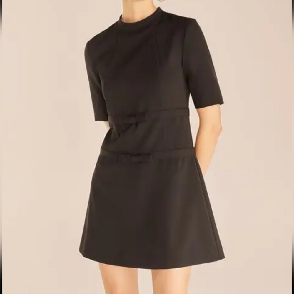 Rebecca Taylor Short-Sleeve Bow Dress Size 4 - Picture 3 of 16